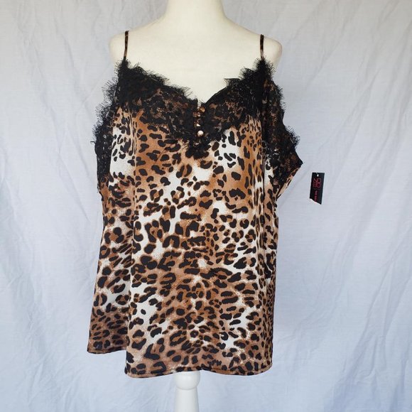 NO BOUNDARIES JRS. SATIN LACE CAMISOLE - Picture 1 of 1